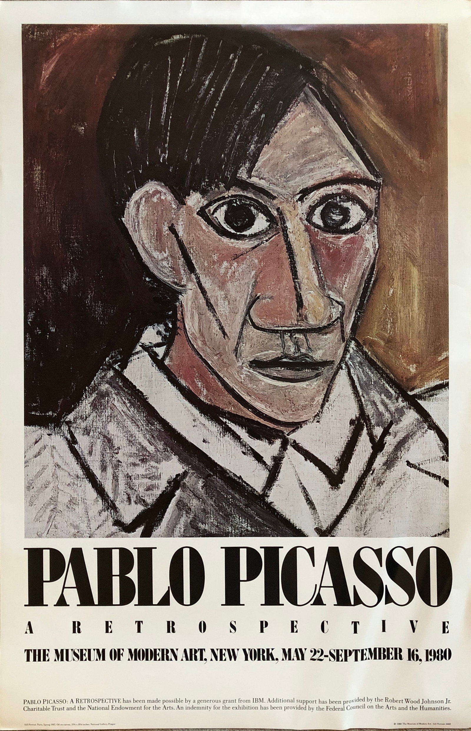 Pablo Picasso A Retrospective - The Museum Of Modern Art New York, May 22 - September 16, 1980.: Excellent condition aside soft creases mainly right margin and lower right section. If desired, a framer can correct most at time of framing.