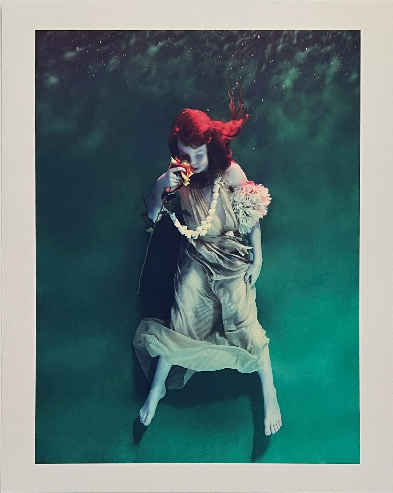 Rene & Radka. Photograph- limited edition proof from the Underwater Series.: Rena & Radka (Rene Hallen - Germany / Radka Leitmeritz -Czech Rep) Limited Edition proof. Underwater series- Redhead with rose underwater. Exhibitions in Paris, Slovakia, Italy, NY. 2010 National