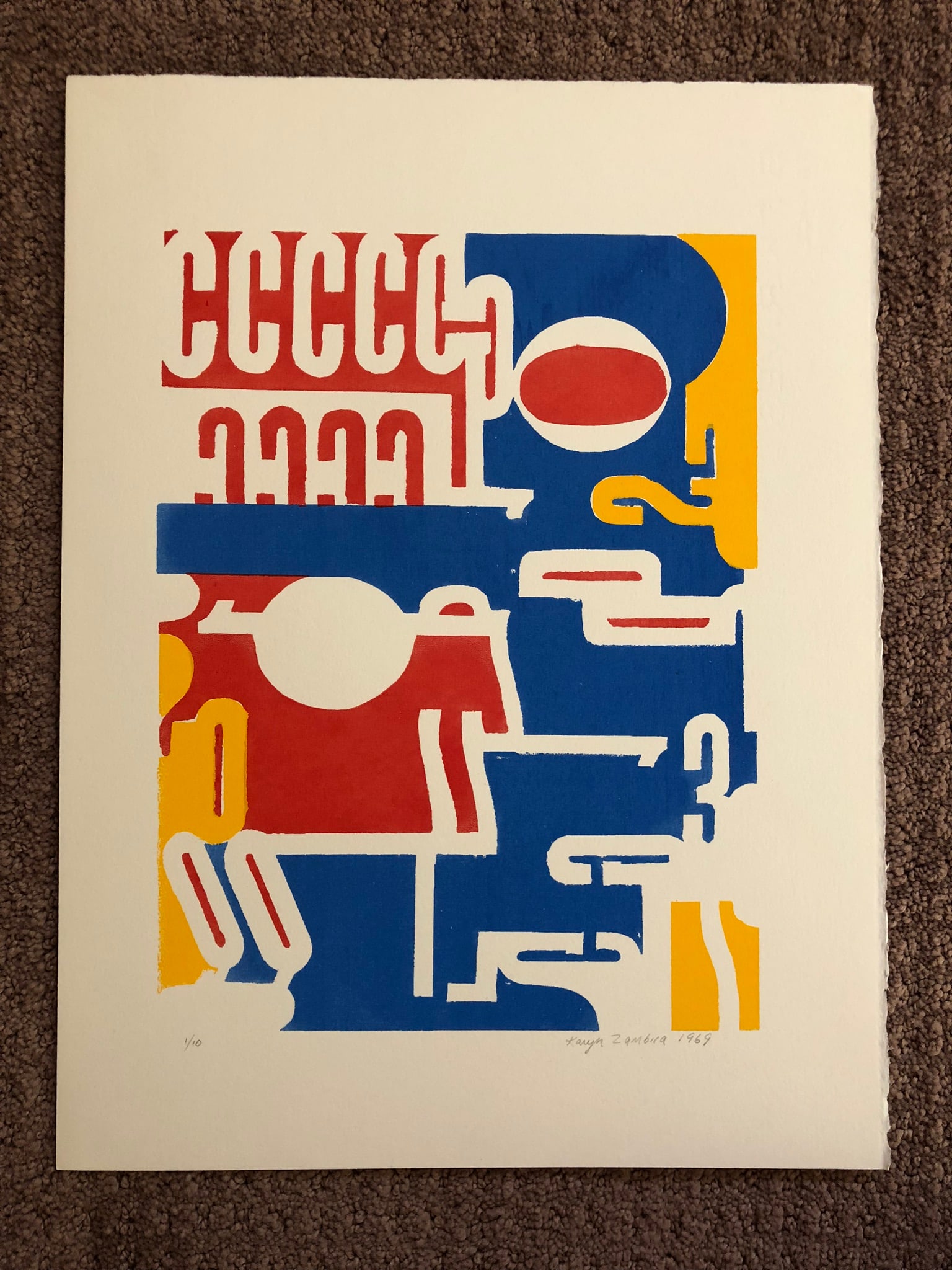 Karyn Zarubica - Mid Century Etching: Karyn Zarubica - lithograph , signed/dated 1969 RARE small edition of only 10. Provenance - direct from the artist family. Watermakr - BFK Rivas