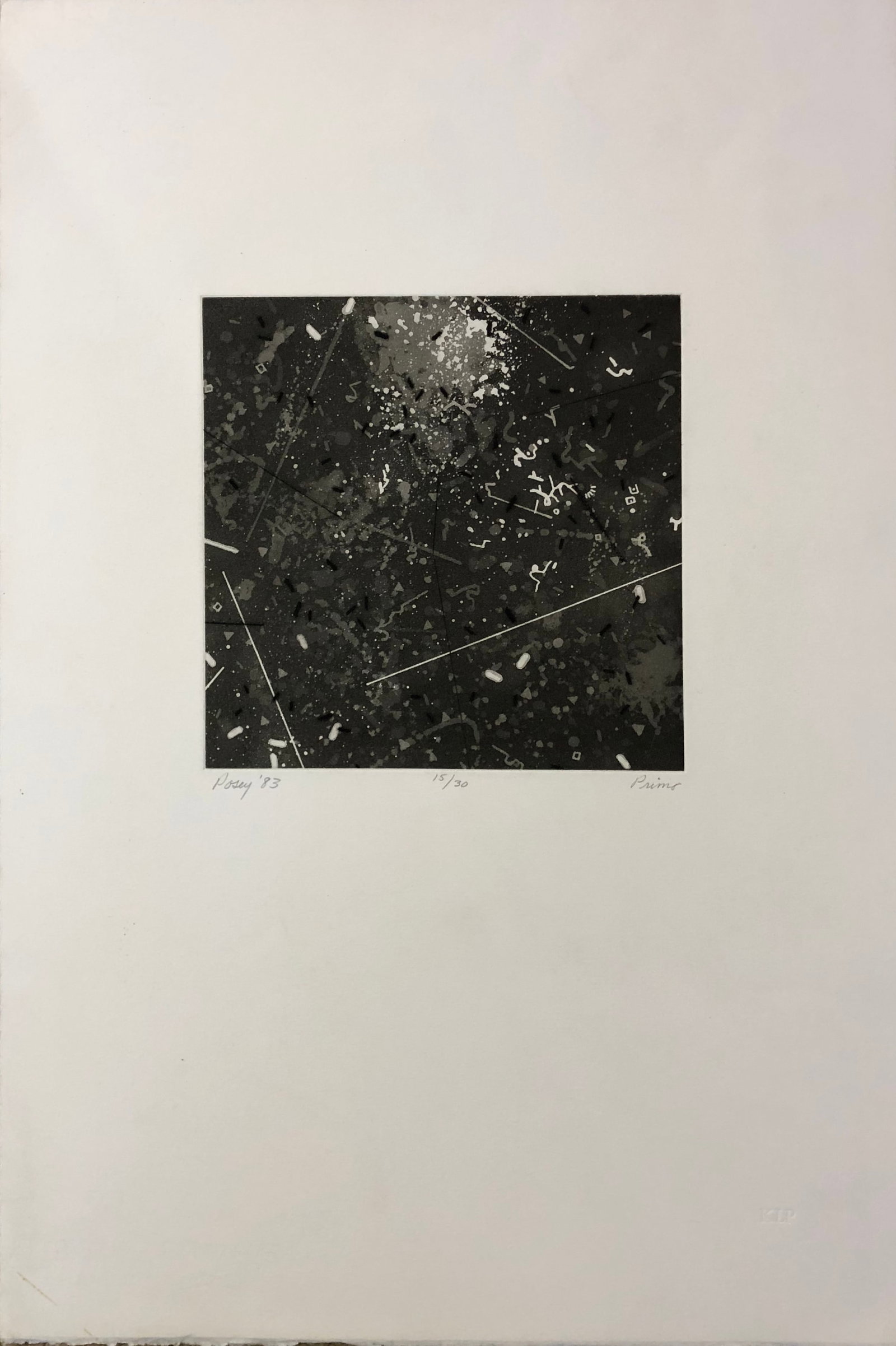 Ernest Posey -abstract lithograph 1983 (1 of 2)