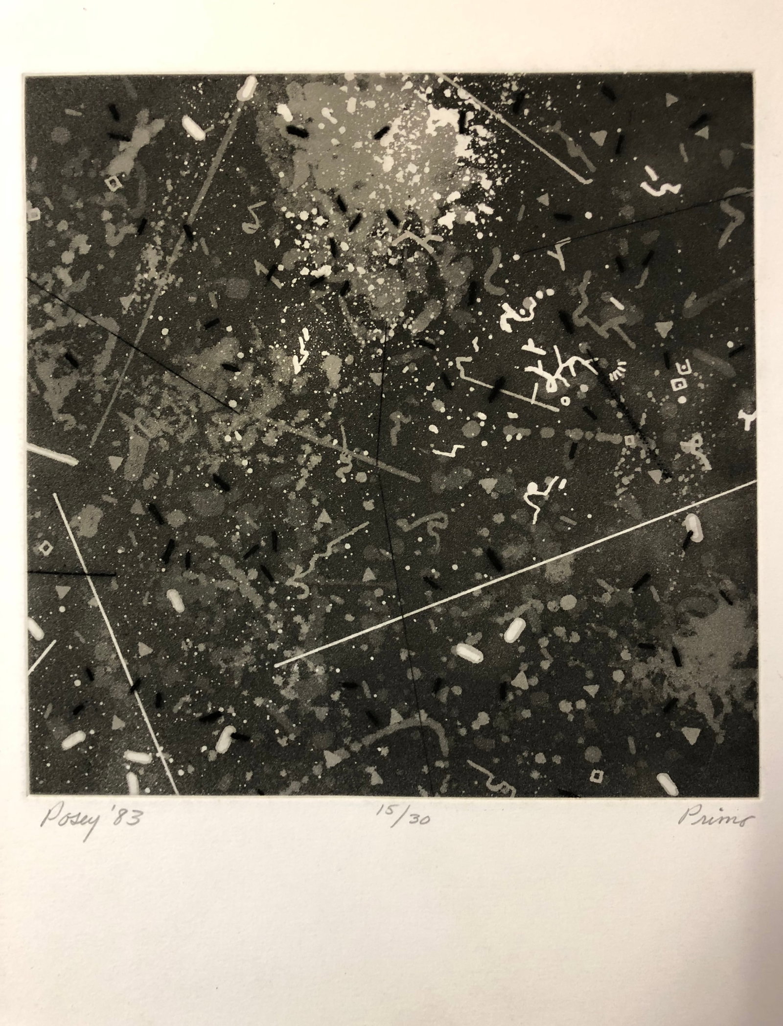 Ernest Posey -abstract lithograph 1983 - 2