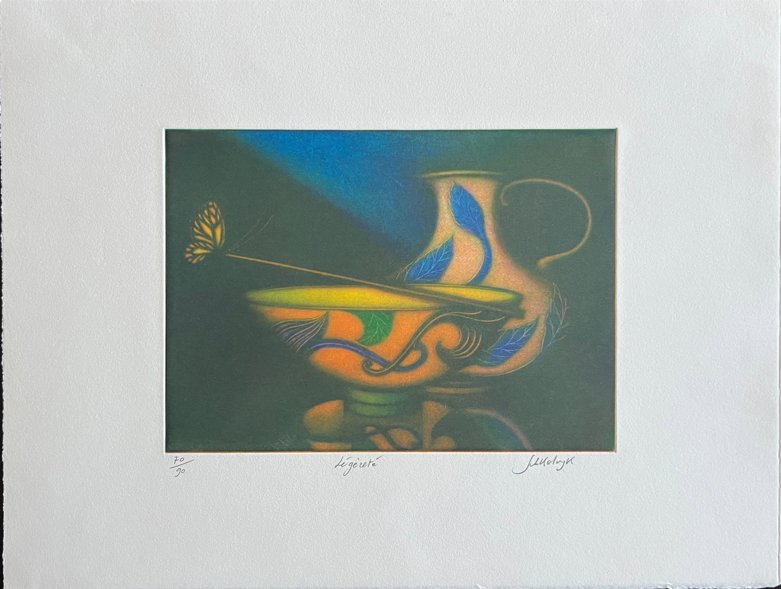 Laurent Schkolnyk - Mezzotint signed: Laurent Schkolnyk - Mezzotint Edition # 70 /90 Titled and Signed on the bottom. Dimension: 11 1/4 x 14 3/4" Great color Laurent Schkolnyk is one of the very few masters of the mezzotint medium --