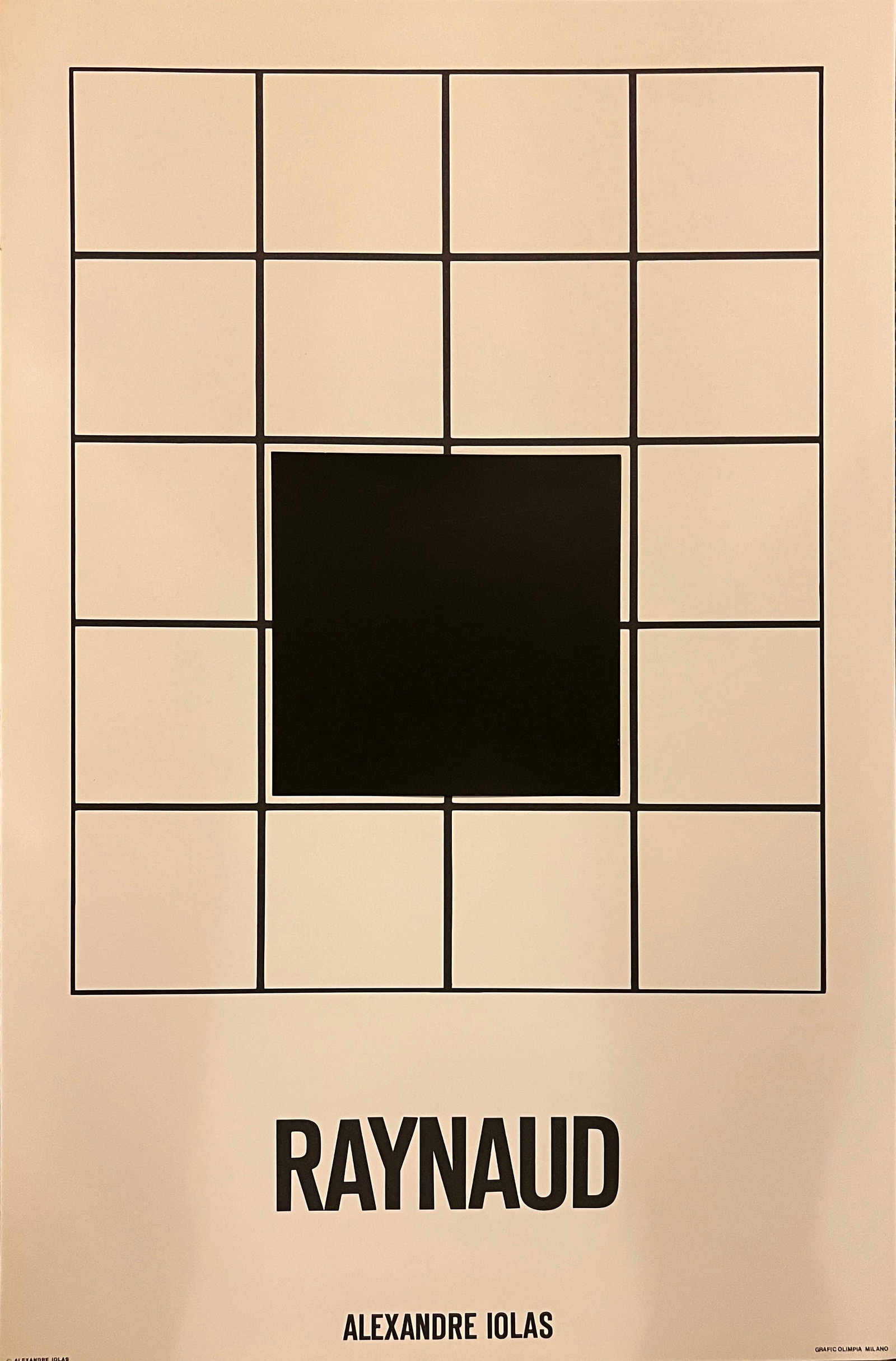 Raynaud - Alexandre Iola- lithograph: Raynaud - Alexandre Iolas. Grafic Olimpia Milano - lithograph on heavy stock paper. Iolas was an art gallerist and a significant collector o modern art.