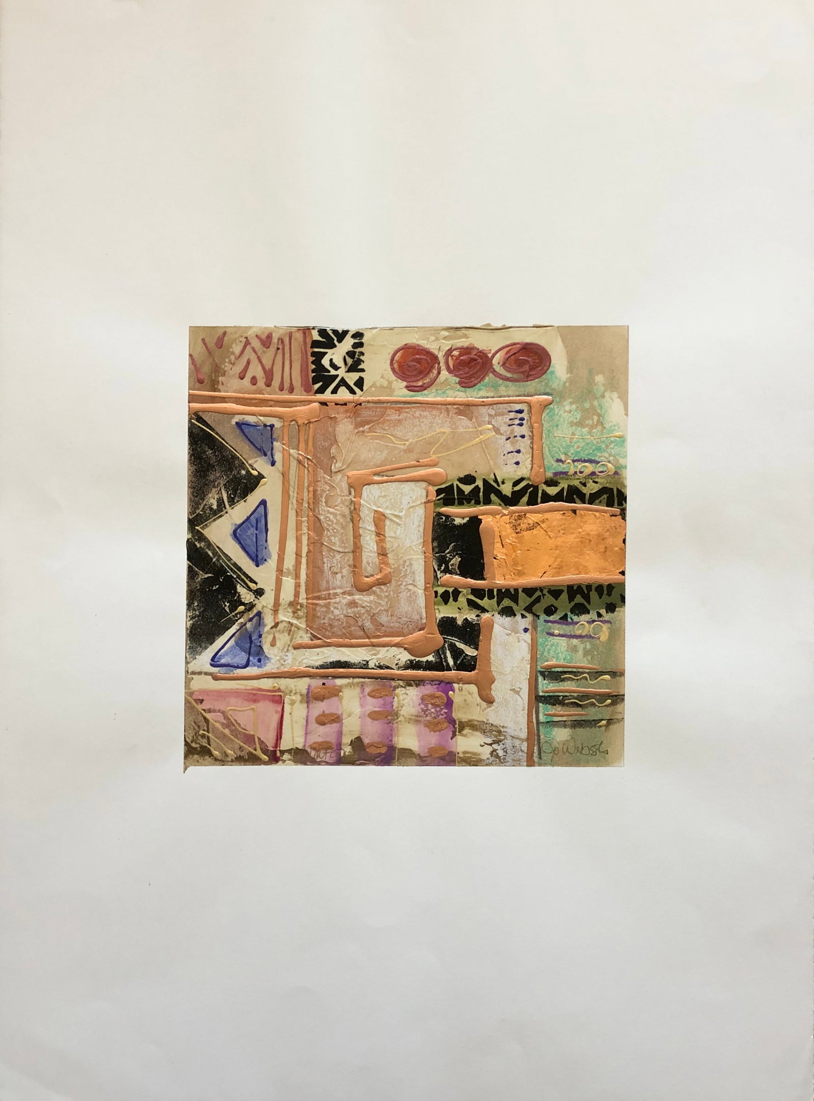 Jo Webster- Mix Medium Painting: Jo Webster - Mix medium Signed lower right 30 x 22 1/4" stunning texture and colors
