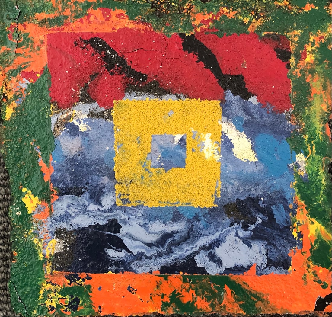 Michael McCall - Painting: Michael Mc Call - Painting Year: 1990 Dimension: 8 3/4 x 9" Signed/Titled on Verso base is metal