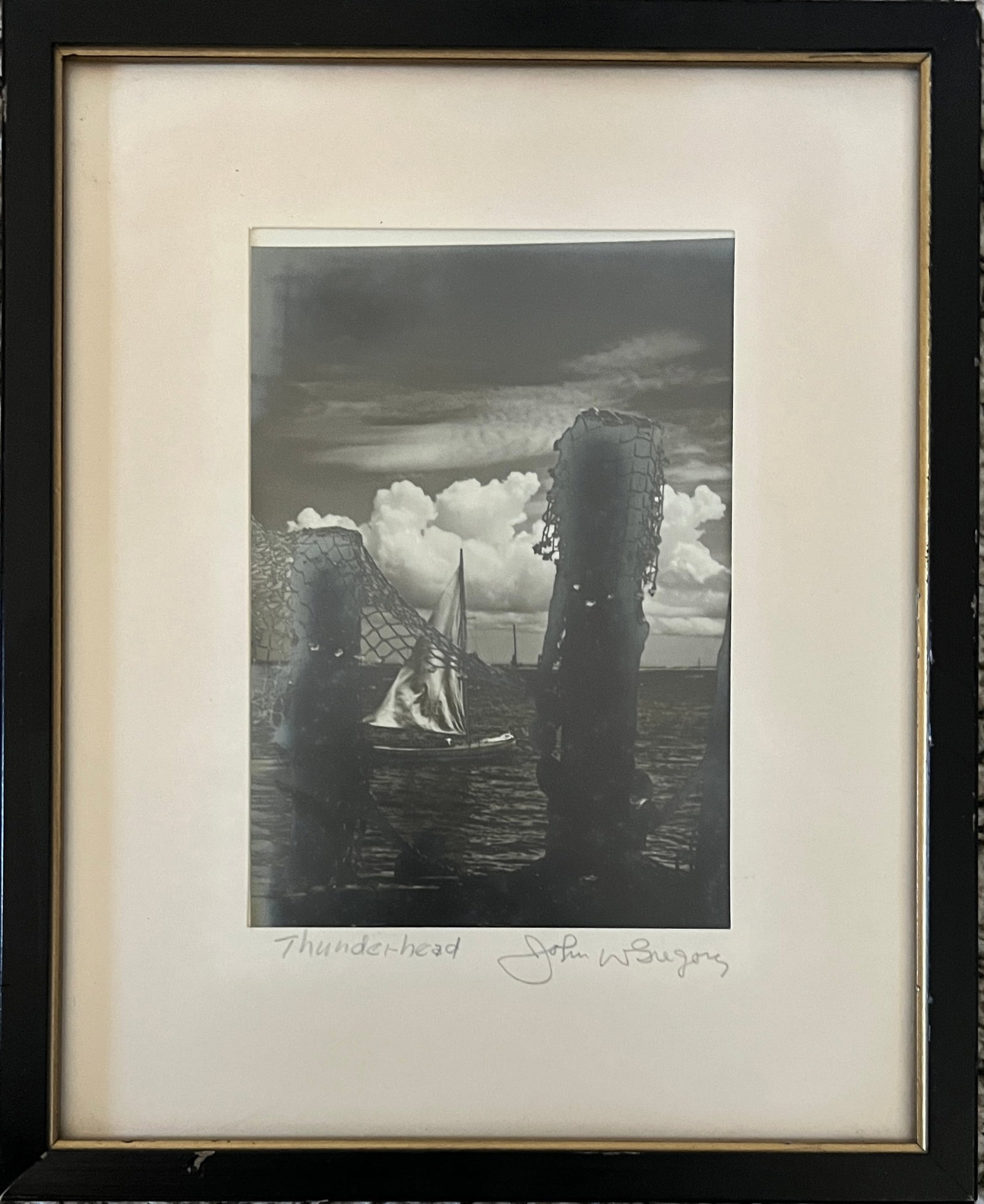 John W Gregory (1903-1992)Gelatin Silver Print: John W Gregory (1902-1992) Title: Thunderbird . Gelatin Silver Print. Framed: 10 3/4 x 8 3/4 Image: 6 1/4 x 4 1/2" Original frame. Well established photographer with several prints in the Smithsonian 