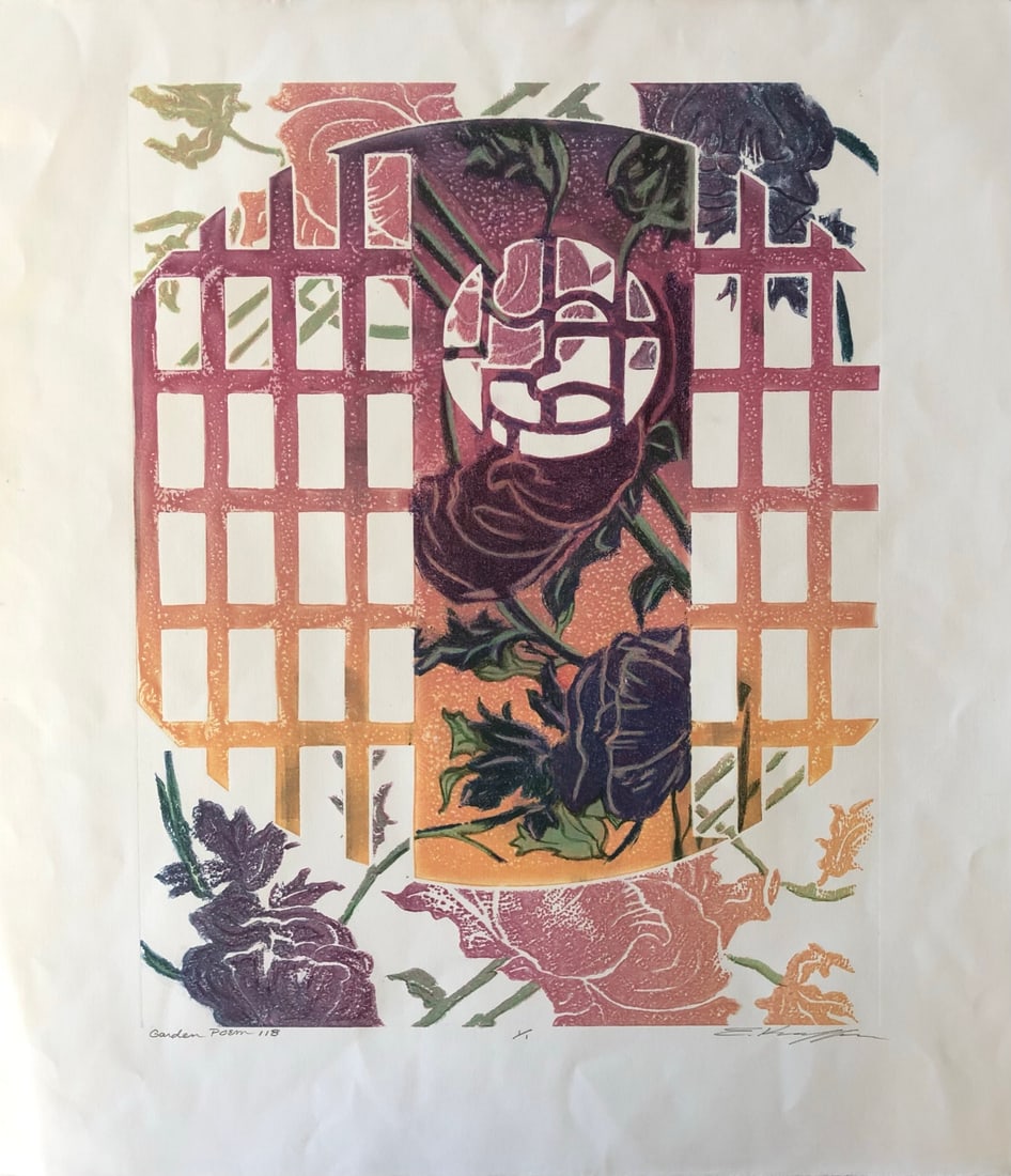 Ellen Kieffer - Monoprint: Ellen Kieffer- Monprint ( one off art work ) Edition 1/1 Signed lower right. Dimension 25 x 22" Kieffer was a bay area artist w/ a Masters of Fine Arts in Printmaking. Her first montypes were in the m