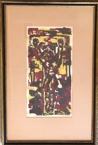 E. Harding- Mid Century 1953: E. Harding - Mid Century work from March, 1953. Extreme small edition 1/3 Signed. Frame : 28 1/4 x 18 1/2" Site: 17 3/4 x 9"