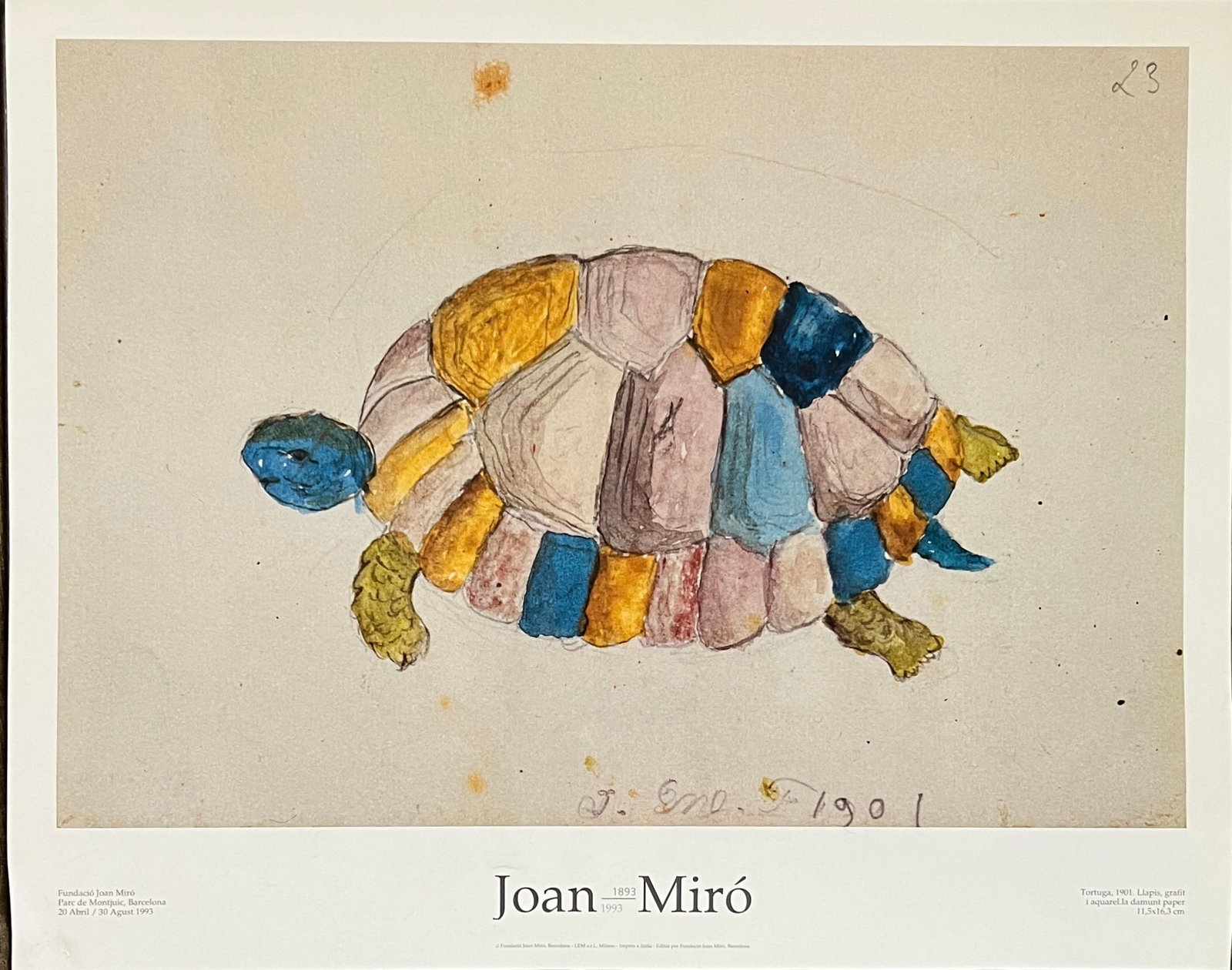 Joan Miro (1893-1993) "Tortuga 1901" (1 of 1)