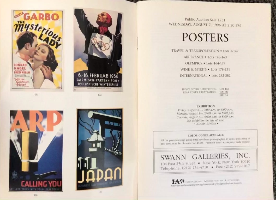 Swann Galleries Catalog Posters 1996 - 3