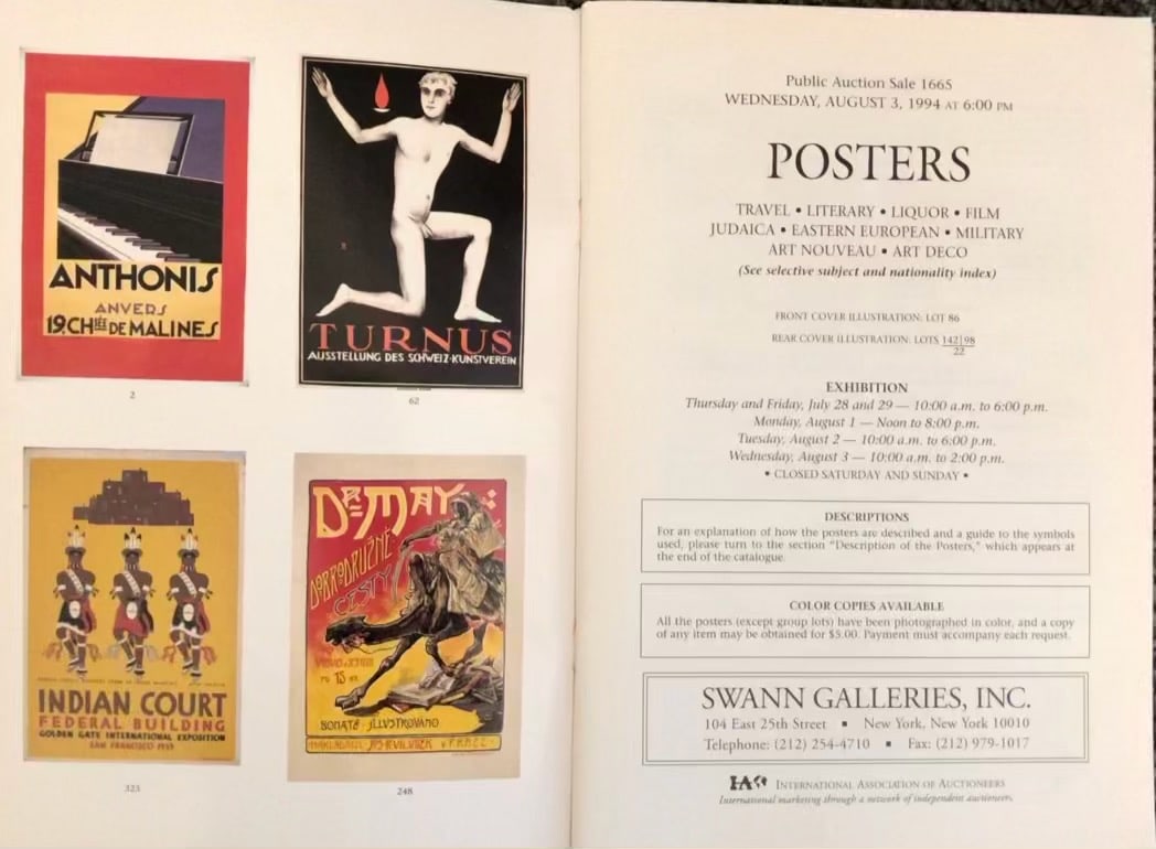 Swann Galleries Poster Catalog 1994 - 2