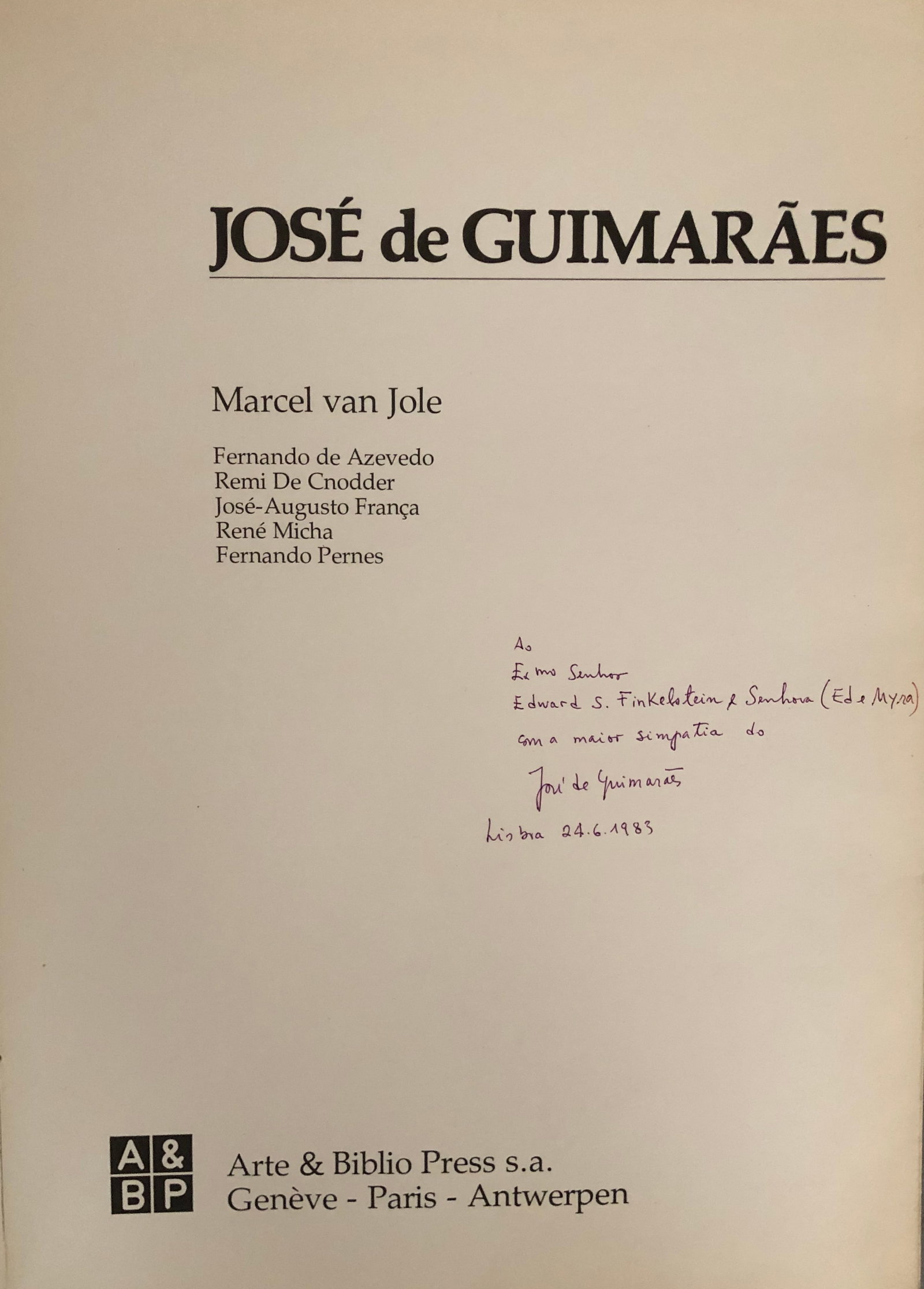 JOSE DE GUIMARAES - SIGNED AND DATED 1983 - 2