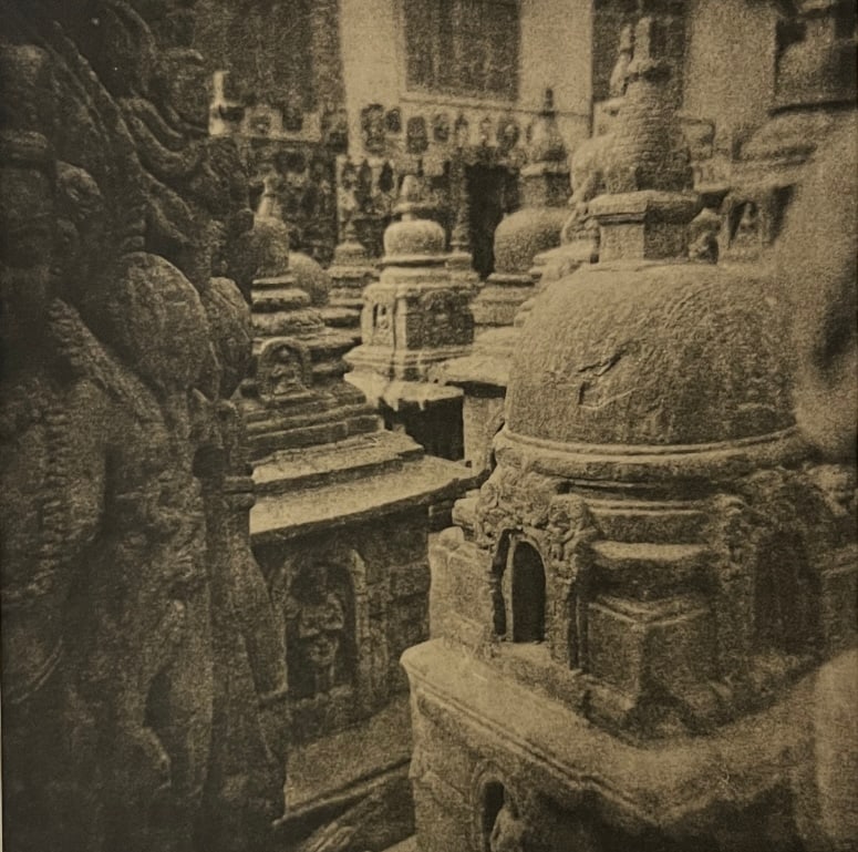 Photographic Gravure 15 signed - Kopan Monastery tombs in Kathmandu, Nepal: Kopan Monastery tombs in Kathmandu, Nepal . Edition 1/5 signed and titled verso. 10.25 x 10.25. Mat: 16.25 x 16.5.- original fine art photopolymer gravure produced by the artist. Each print is hand pr