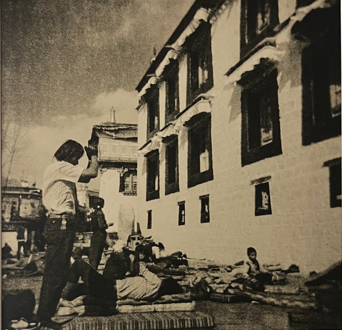 Photographic Gravure 1/5 signed - Pilgrims in Prayer - Jokhang Temple, Tibet: Pilgrims in Prayer-Jokhang Temple, Lhasa, Tibet. Edition 1/5 signed and titled verso. 10 x 10. Mat: 16 x 16.25.- original fine art photopolymer gravure produced by the artist. Each print is hand print