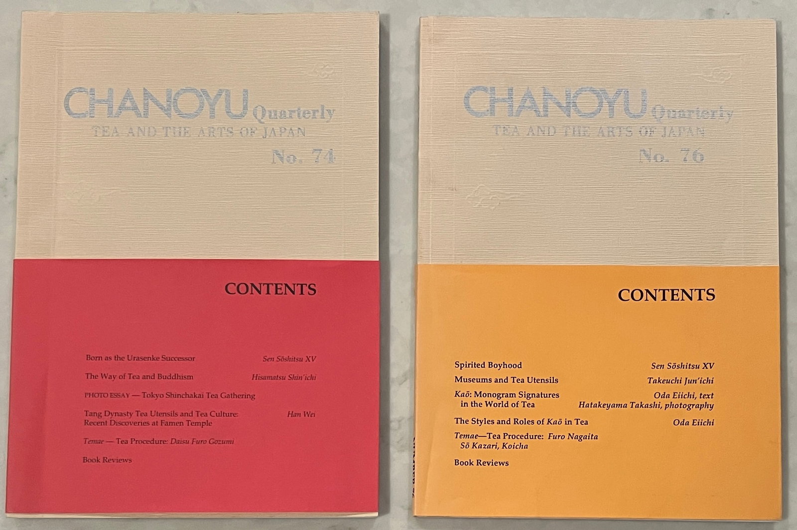 Chanoyu Quarterly-Tea of the Arts of Japan - Numberts 74 +76: Chanoyu Quarterly-Tea of the Arts of Japan - Numberts 74 +76 - was an english language magazine publication four times a year.