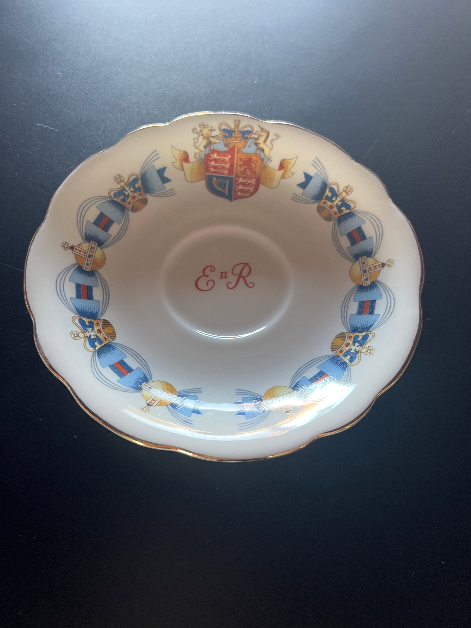 Foley Bone China- Coronation 1953: Foley Bone China - Coronation June 2nd, 1953 Made in England plate saucer 5 1/2 diam x 2 1/2 base Tea Cup 3' h x 1 7/8 base