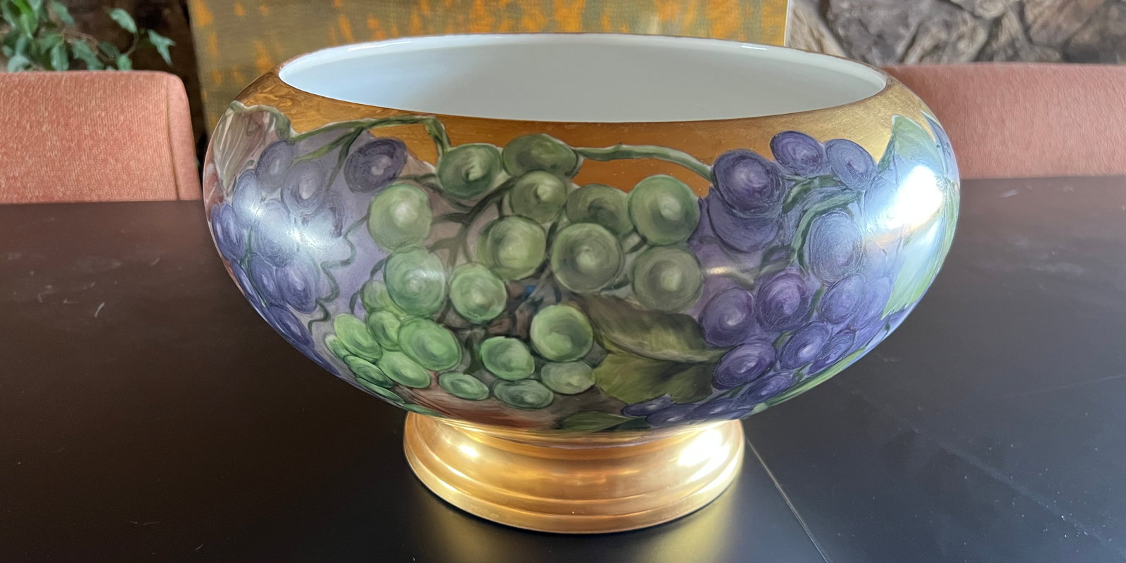 T & V Tresseman +Vogt Porcelain late 1800's Antique Punchbowl + 8 Haviland France Cups: T & V Tresseman +Vogt Porcelain late 1800's Antique Punchbowl + 8 Haviland France Cups that are hand painted. Base of cups: Haviland and hand written " collagan". Basae of punchbowl marked "T+V