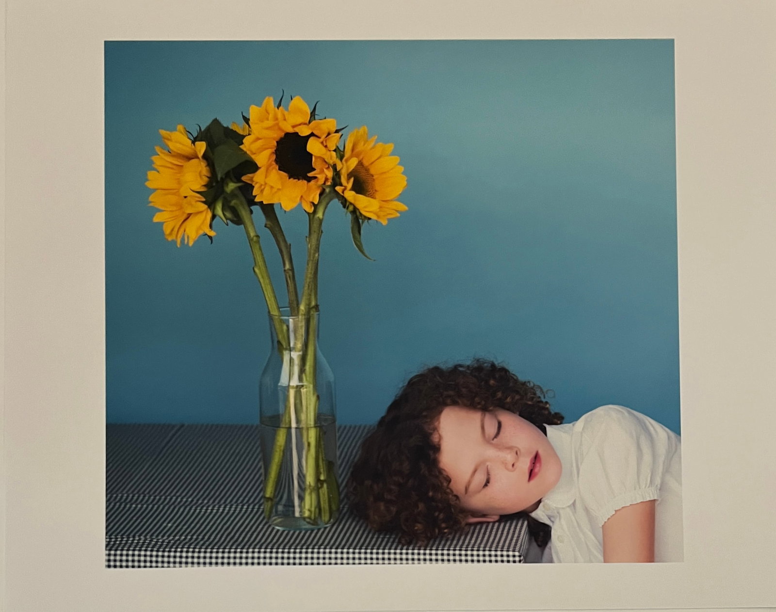 Rene & Radka -Limited Edition AP print - Girl with head on table resting next to vase of flowers: Rena & Radka (Rene Hallen - Germany / Radka Leitmeritz -Czech Rep) Limited Edition proof. Girl with head resting on table next to vase of flowers. Exhibitions in Paris, Slovakia, Italy, NY. 2010 Natio