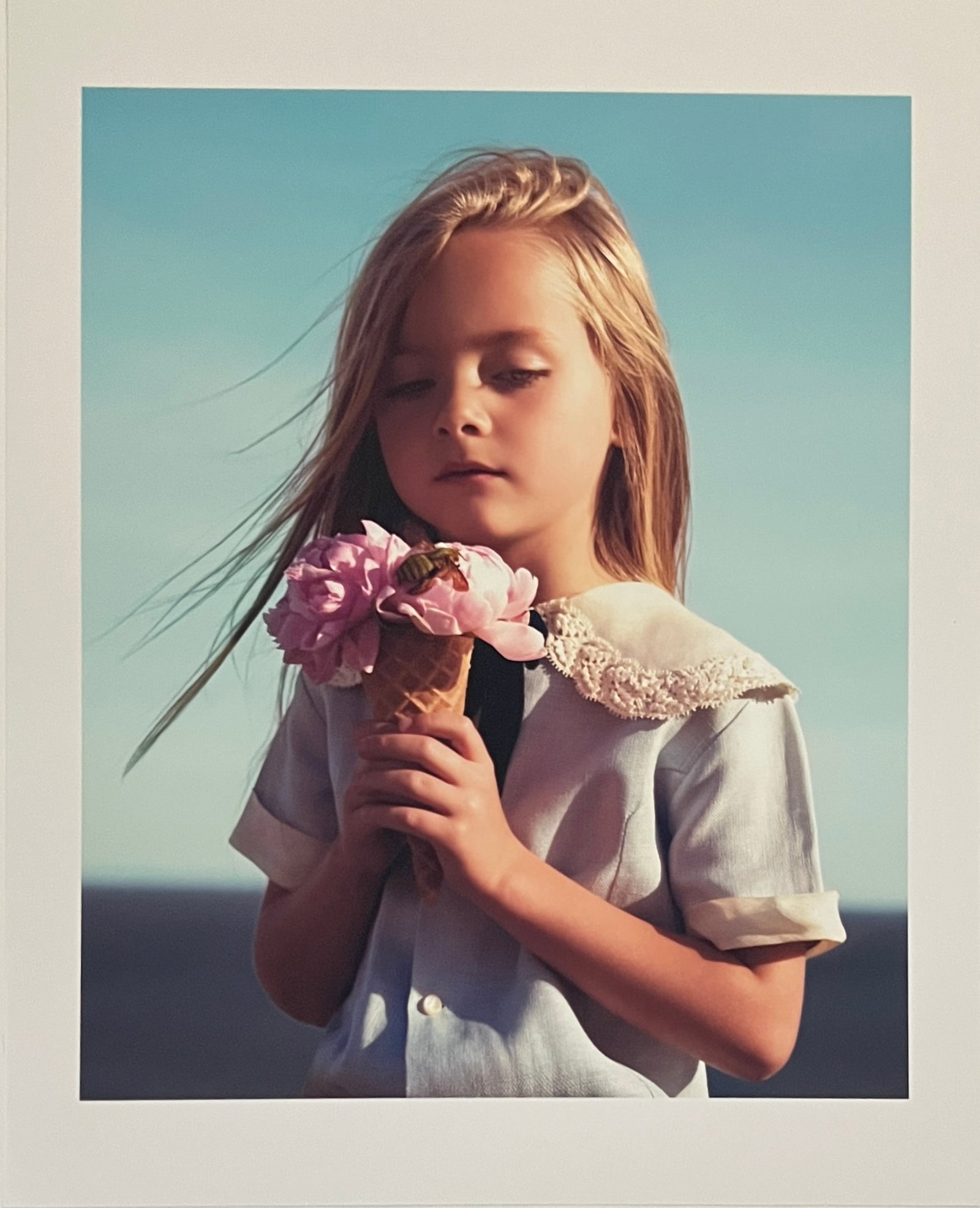 Rene & Radka-limited edition AP print - Young girl with flowers and a bee in ice cream cone (1 of 2)