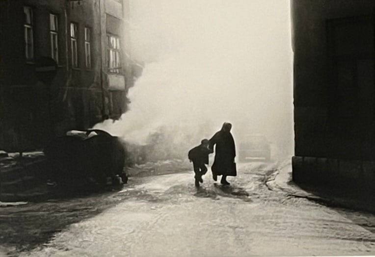 Mirza Ajanovic - Blk / Wht Silver Gelatin 1996 OUT OF PRINT: Silver gelatin by acclaimed photographer Mirza AjanovicTitle: Sarajevo / City of Light Gateway of HellNeg date: 1992 Print date: 1996Edit 14 / 50 OUT OF PRINTDimenios: 8 1/4 x 12" mat in wht : 16 x