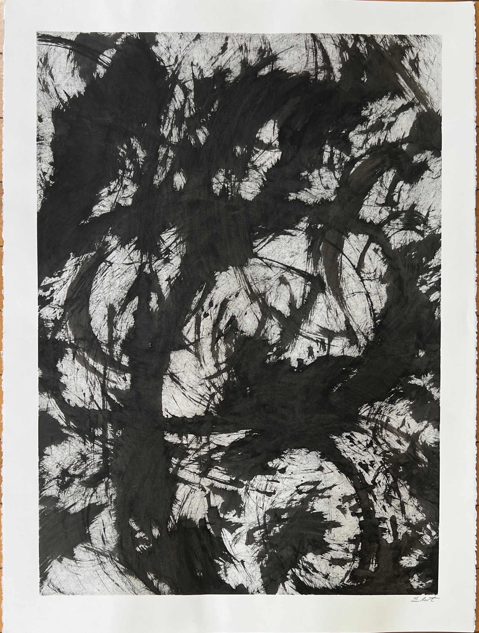 Black Paint Series - Signed Eliot. Abstract (1 of 2)