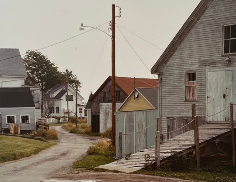Clinton Smith-photograph " Vinalhaven, Maine 1981" signed/stamped: Clinton Smith - photograph - "Vinalhaven, Maine, 1981. Stamp verso. Signed/Dated 1982 lower right. Photo: 7.5 x 9.5 Mat: 14 x 16