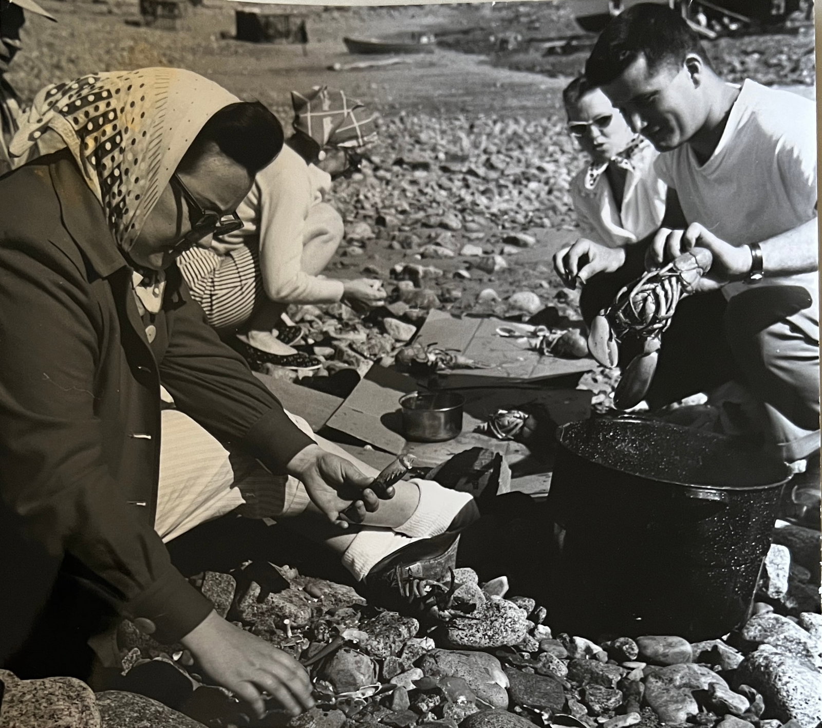 Marguerite Baker Johnson - Mid Century Photograph- Prominent Americana Photographer. Lobster in pot: Photographer : Marguerite Baker Johnson. Black and white Vintage Mid Century Photograph. Dimensions: 7.5 x 8.5". signed verso. Johnson was a native of Brussles Belgium and was a noted female photograp