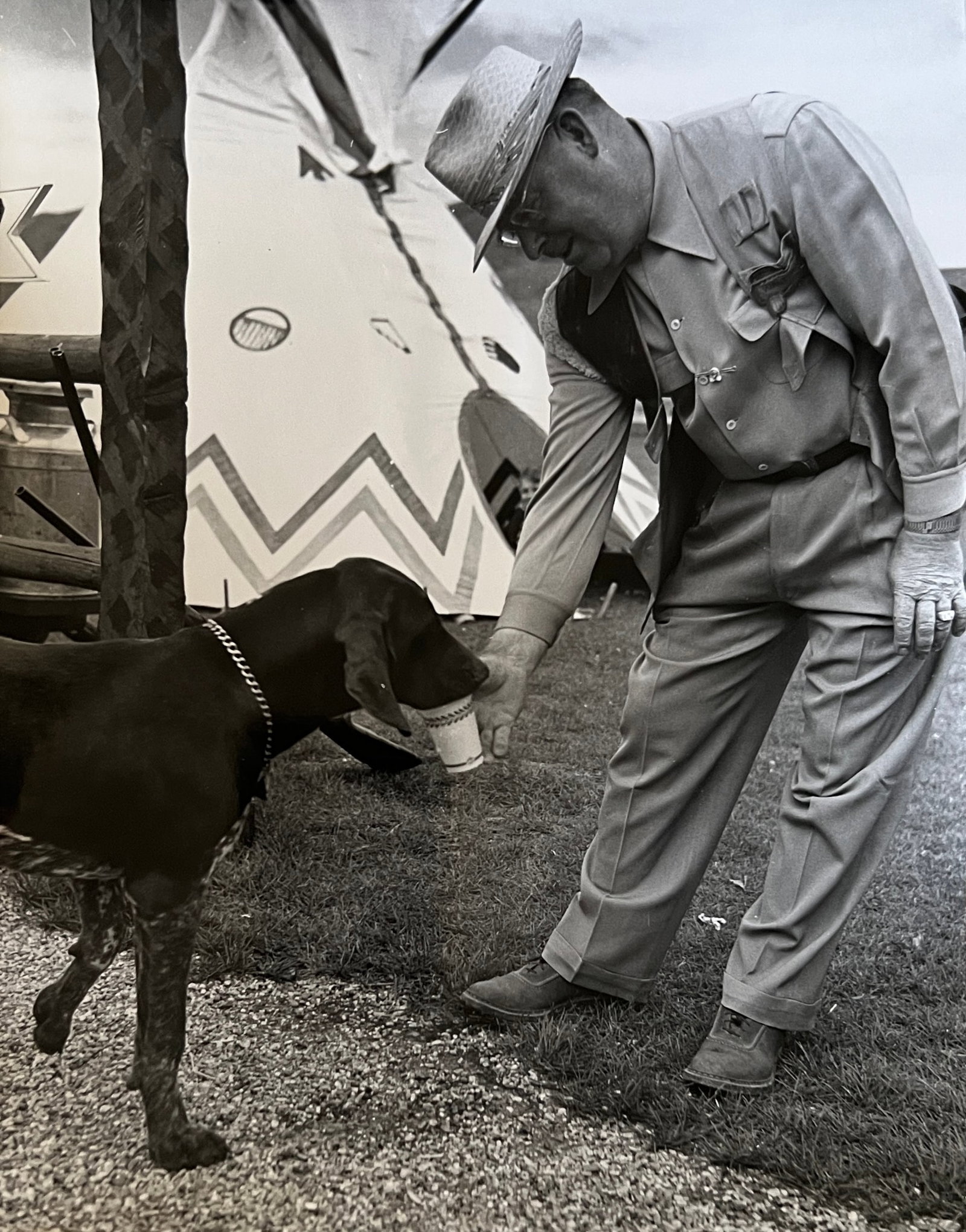 Marguerite Baker Johnson - Mid Century Photograph- Prominent Americana Photographer. Giving dog (1 of 2)