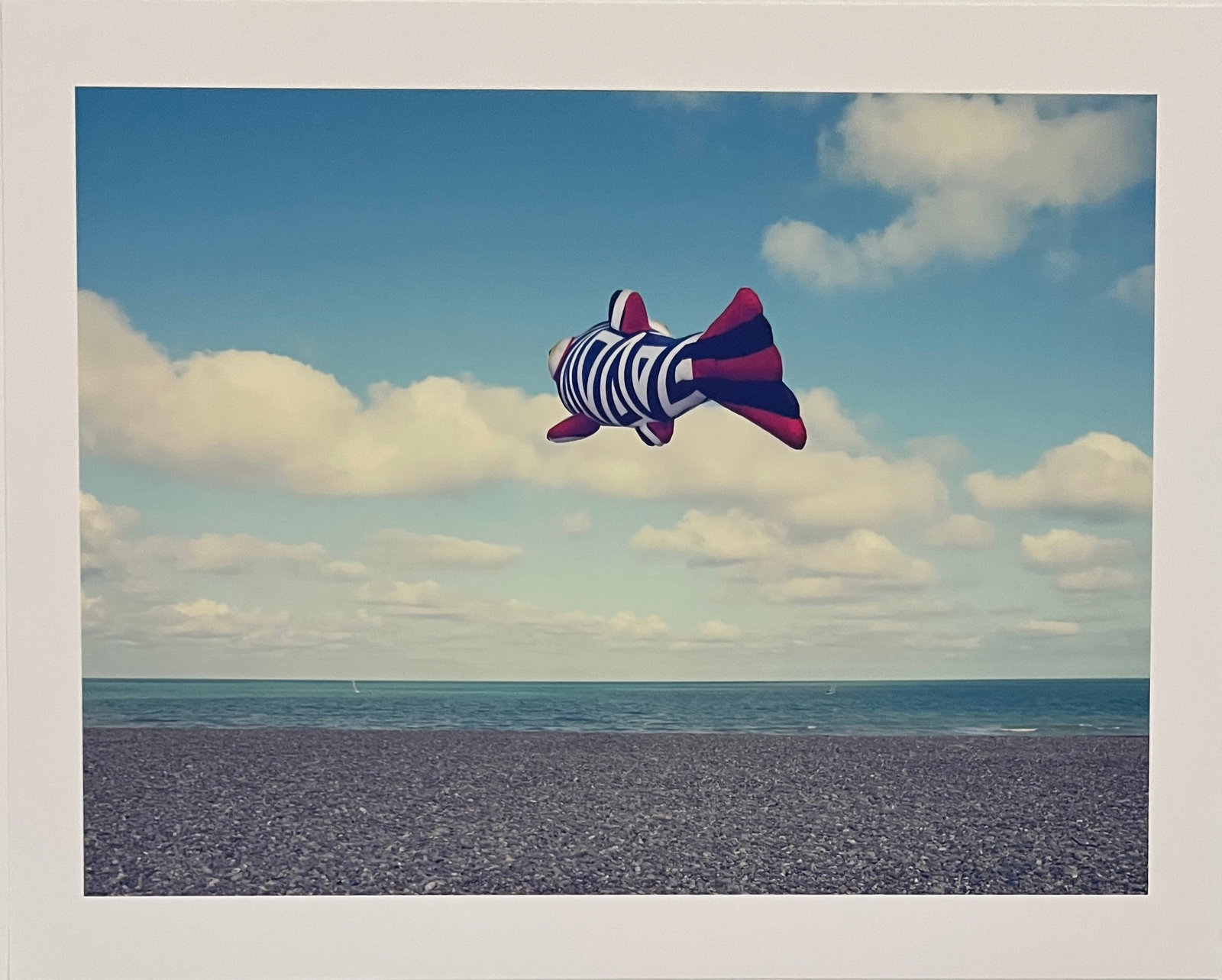 Rene & Radka - photograph - fish balloon over the beach: Rena & Radka (Rene Hallen - Germany / Radka Leitmeritz -Czech Rep) Limited Edition proof. Ballon (fish) overhead at the beach. Exhibitions in Paris, Slovakia, Italy, NY. 2010 National Museum of Photog