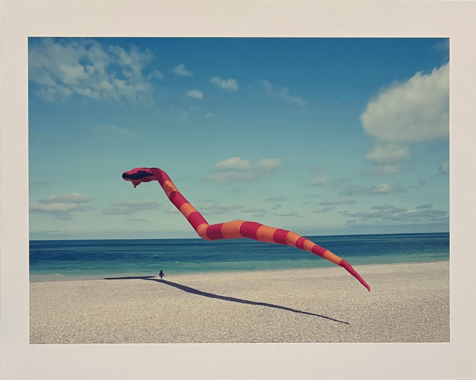 Rene & Radka - photograph - serpant kite at beach: Rena & Radka (Rene Hallen - Germany / Radka Leitmeritz -Czech Rep) Limited Edition proof. Serpant Kite at beach. Exhibitions in Paris, Slovakia, Italy, NY. 2010 National Museum of Photography in Flore