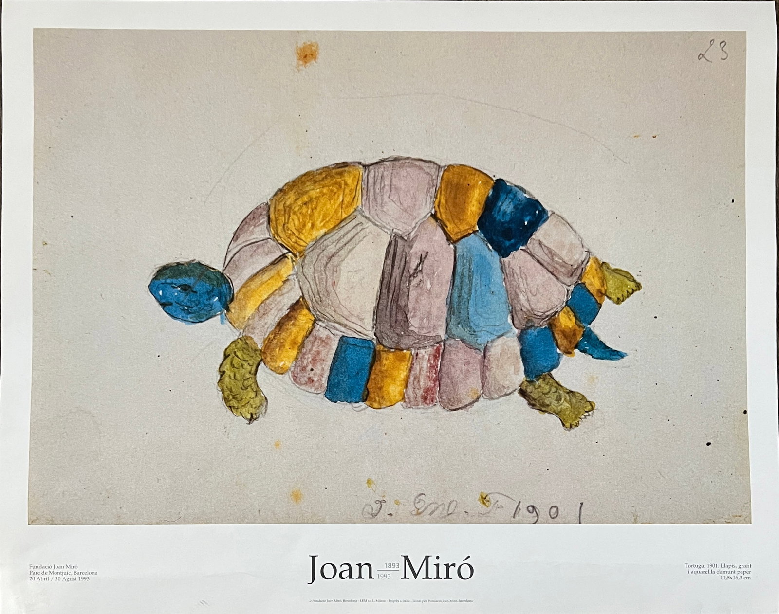 Joan Miro (1893-1993) "Tortuga 1901" (1 of 1)
