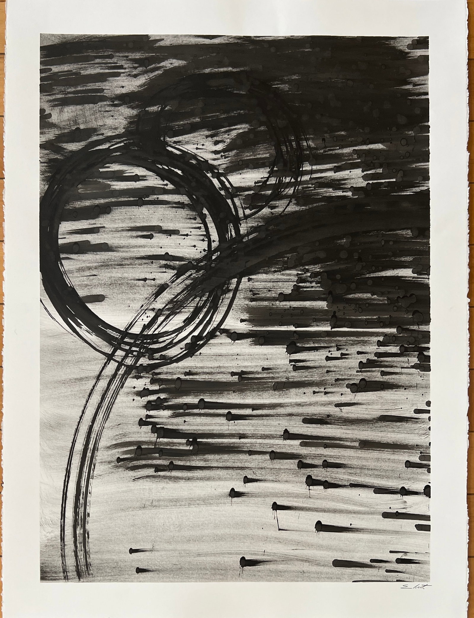 Black Paint Series - signed Eliot. Abstract (1 of 2)