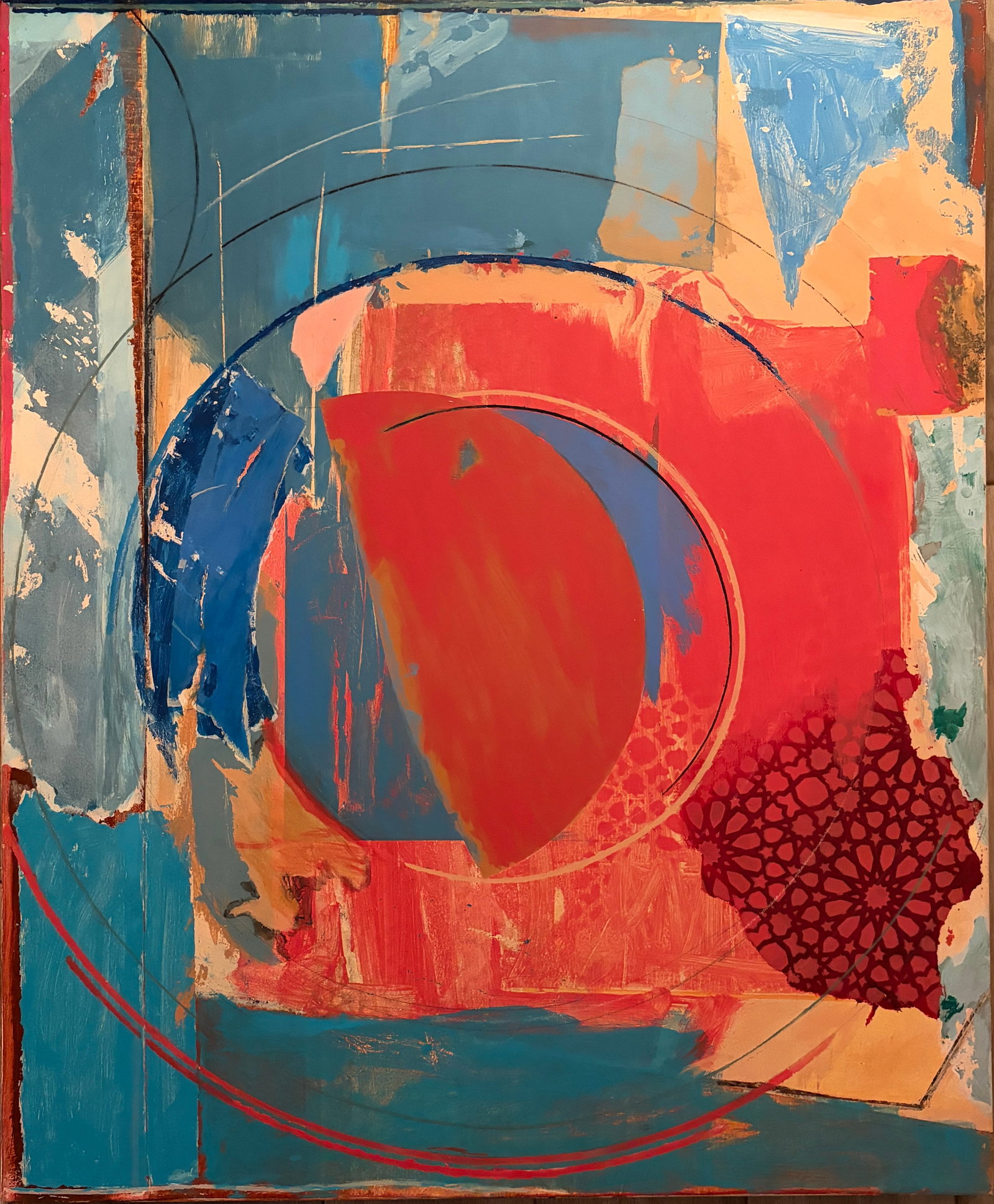 Gerald Lubensky (1945-2025) American - Painting on Canvas Title "Cantinas" 2022 signed: Gerald Lubensky (1945-2025) American. Painting on Canvas. Title: Caninas Year: 2022. Dimension: 44 x 36. Signed/titled/dated on verso. Provence: direct from the artist. Gerald Lubensky was known for n