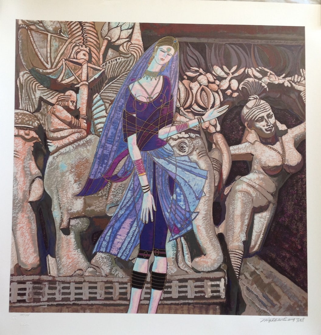 Ting Shao Kuang (b. 1939): Ting Shao Kuang Type: Serigraph Edition: 155 / 275 Signed lower right Blindstamps: SOMA lower left and SEGAl lower left. Dimensions: 38 1/8 x 37 1/3" This is a beautiful print. Kuang is an American-Ch