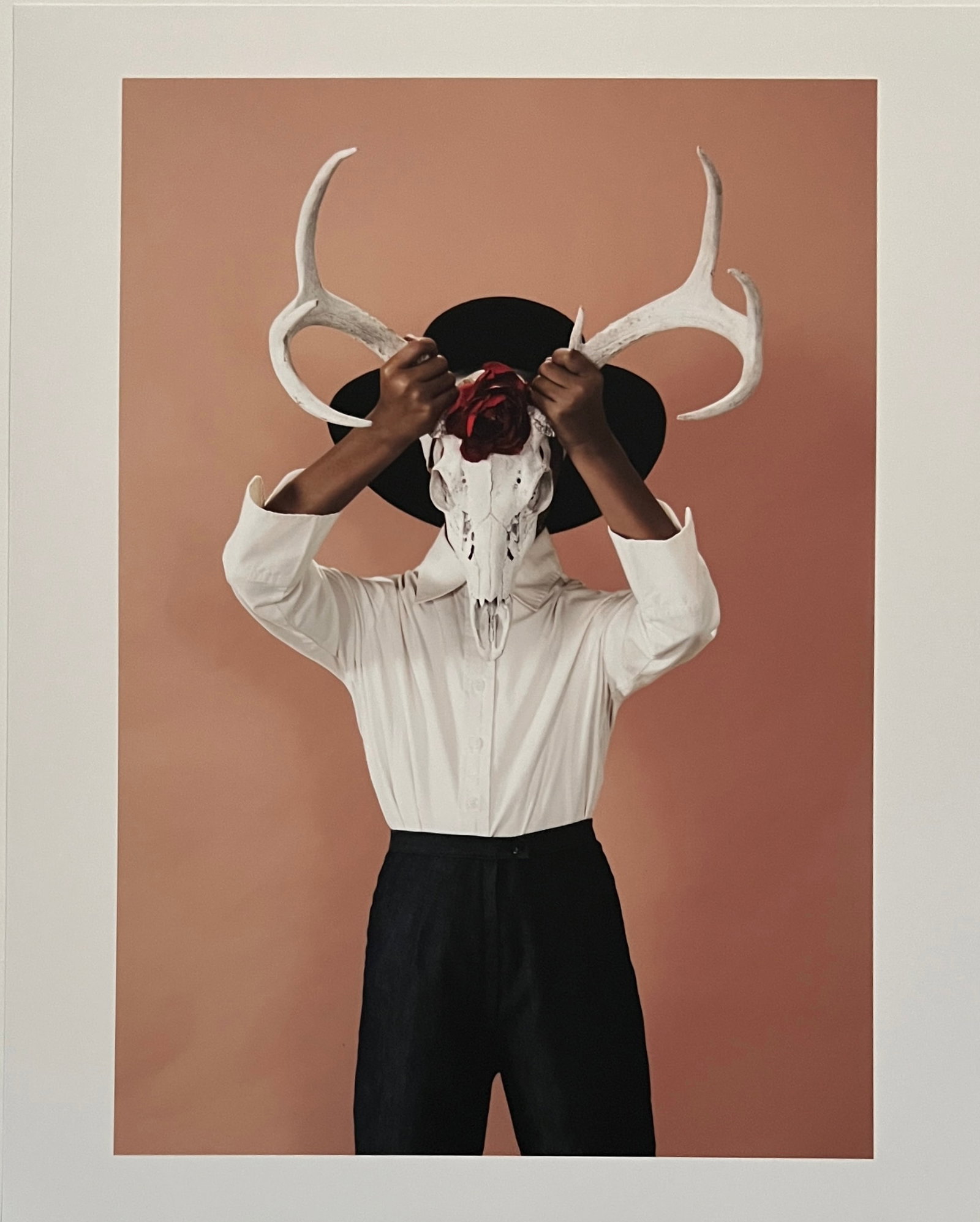 Rene & Radka - Photograph - Man holding a deer skull with Antlers: Rena & Radka (Rene Hallen - Germany / Radka Leitmeritz -Czech Rep) Limited Edition proof. Man holding a deer skull with antlers'. Exhibitions in Paris, Slovakia, Italy, NY. 2010 National Museum of