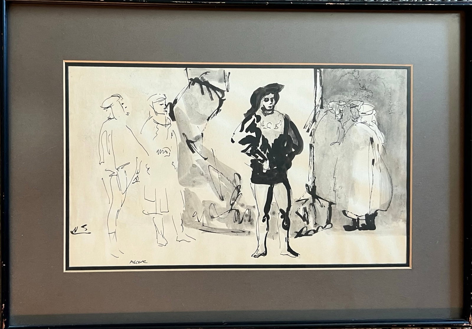 Ink and Watercolor on paper, signed: His mezzotints are richly colored and his imagery is serene and beautiful. They are a "must have" for any serious art collector who strives for quality and value by a true master.