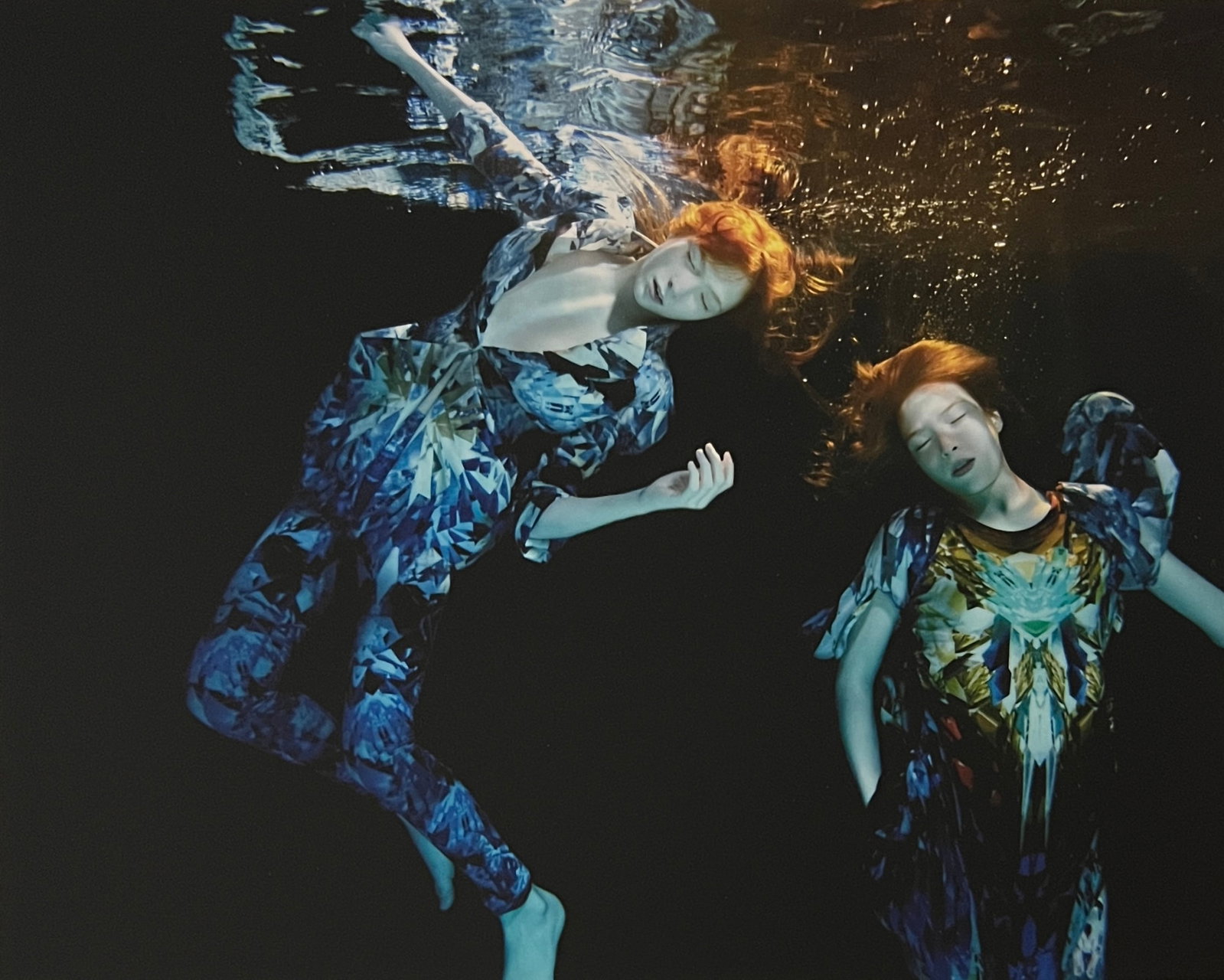 Rene & Radka Limited Edition AP print- Underwater in Paris series- two redheads dressed under water: Rena & Radka (Rene Hallen - Germany / Radka Leitmeritz -Czech Rep) Limited Edition proof. From the renowned " Underwater in Paris Series" Two redheads dressed under water. Exhibitions in Paris, Slovak