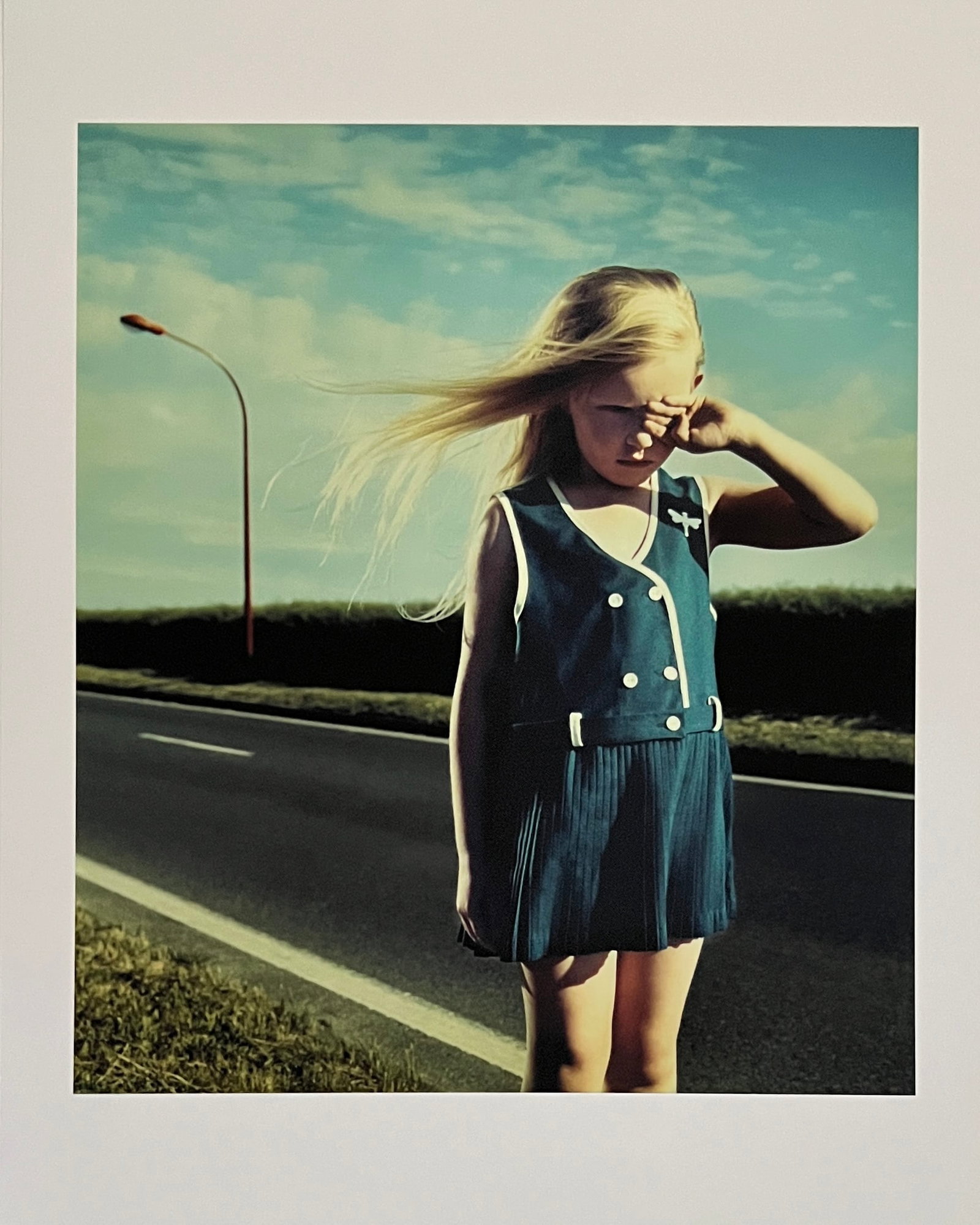 Rene & Radka-limited edition AP print - Blonde girl windswept hair in red loafers at side of road: Rena & Radka (Rene Hallen - Germany / Radka Leitmeritz -Czech Rep) Limited Edition proof. Blonde wind swept hair in red loafers at side of road. Exhibitions in Paris, Slovakia, Italy, NY. 2010 Nationa