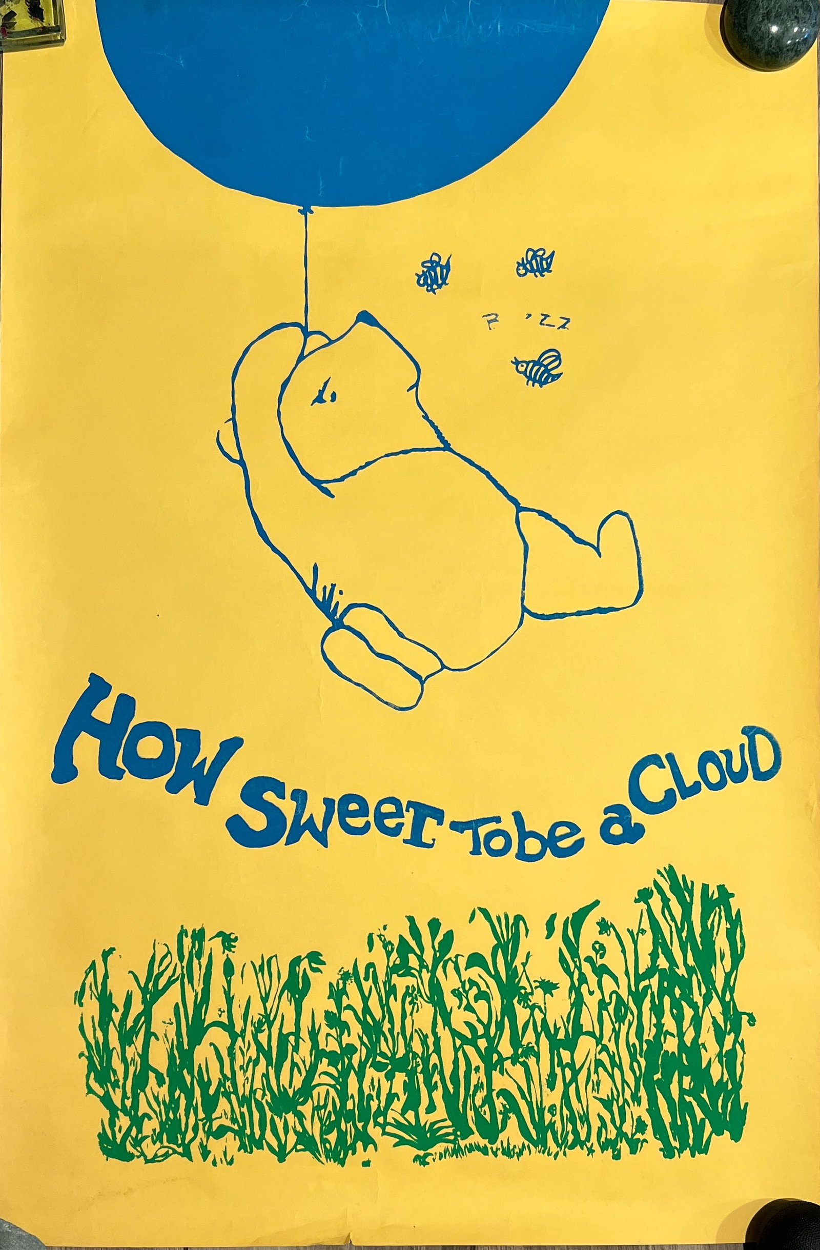 VERY RARE Winnie The Pooh LITHOGRAPH - "How Sweet to be a Cloud": Very RARE lithograph -Vintage Winnie The Pooh -" How Sweet to be a Cloud. Dimension: 35 x 23" Please find me another