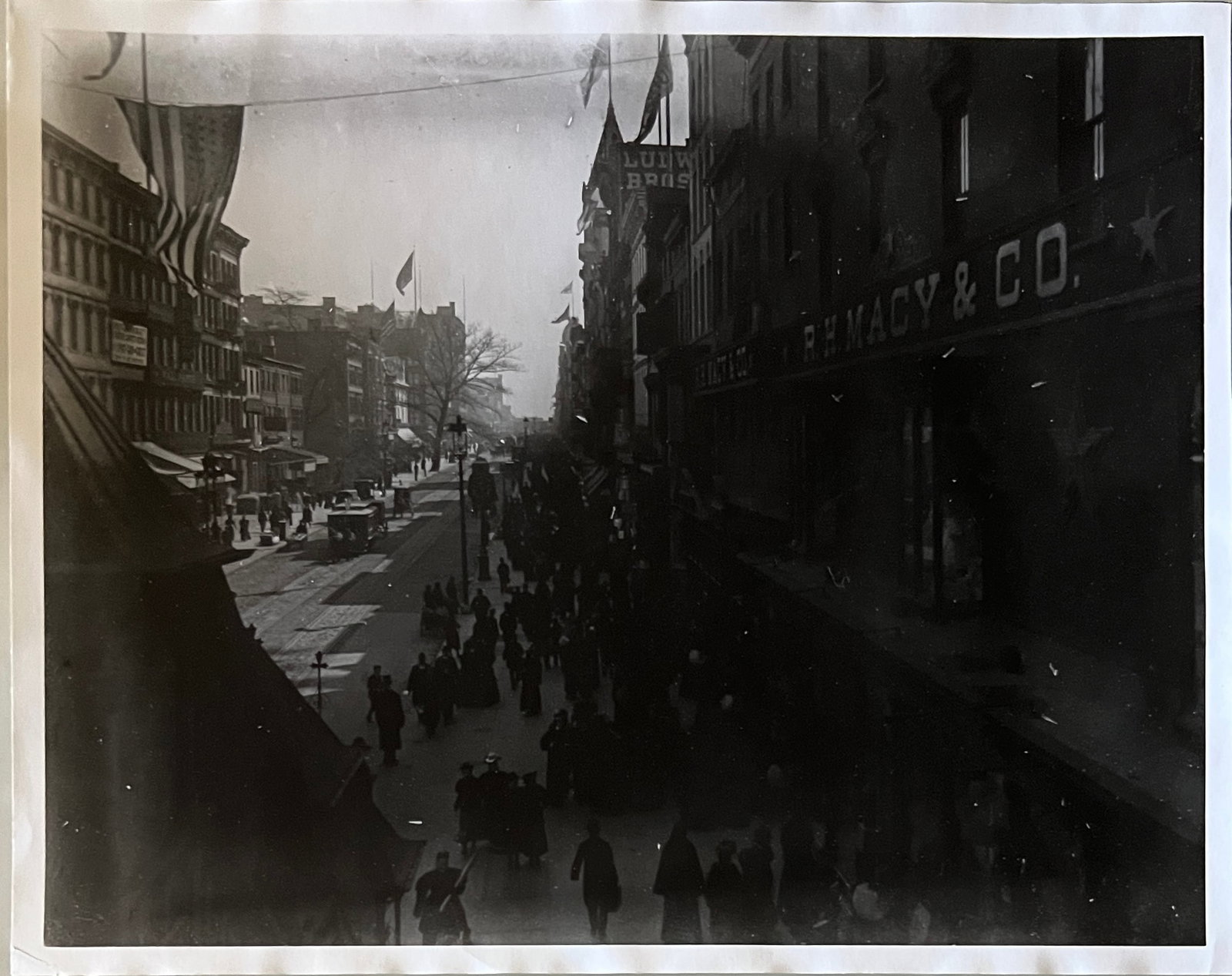 Black and White Photograph -RH Macy Co. Manhattan circa 1900 (1 of 2)