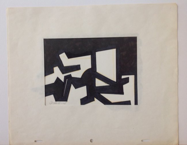 Jules Engel (1909 - 2003) Californian - Painting: Artist: Jules Engel (1909 - 2003) Title: Untitled Type: Ink marker / Brushed Ink Painting on Paper Signed in pencil. Dimension: 10.5 x 12.5" In 1945, Hazel Guggenheim (of the art patronage family) arr