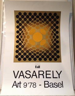 VICTOR VASARELY - (1906-1997) Hungarian - Screenprint: Artist: Victor Vasarely (1906-1997) Title: Edition George Fall, 1978 Dimension: 37 Â½ "œ x 26 " Type: Screenprint Printer: Silium Paris Conditinon: VG/Exc Buyer Pays Shipping Ships from California