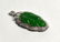 GIA Natural Carving Green Jade Pendant W Diamond - 2