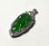 GIA Natural Carving Green Jade Pendant W Diamond - 3