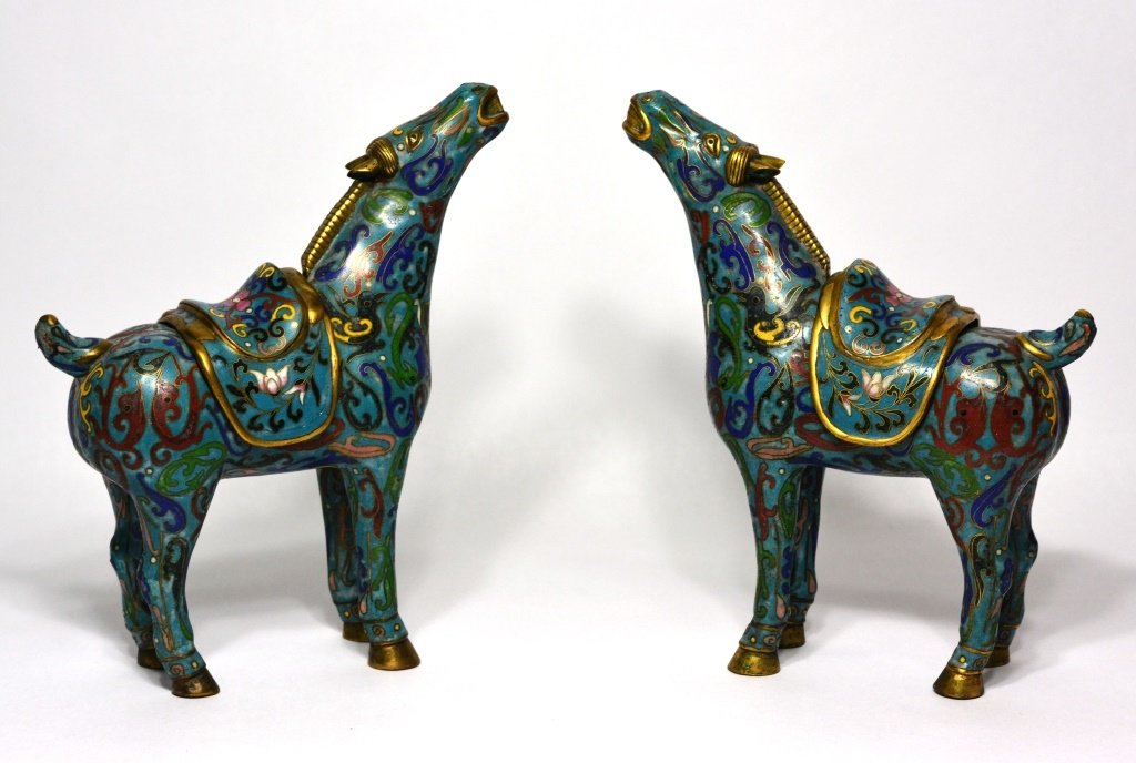 Pair Of Chinese Cloisonne Horse Figure (1 of 9)