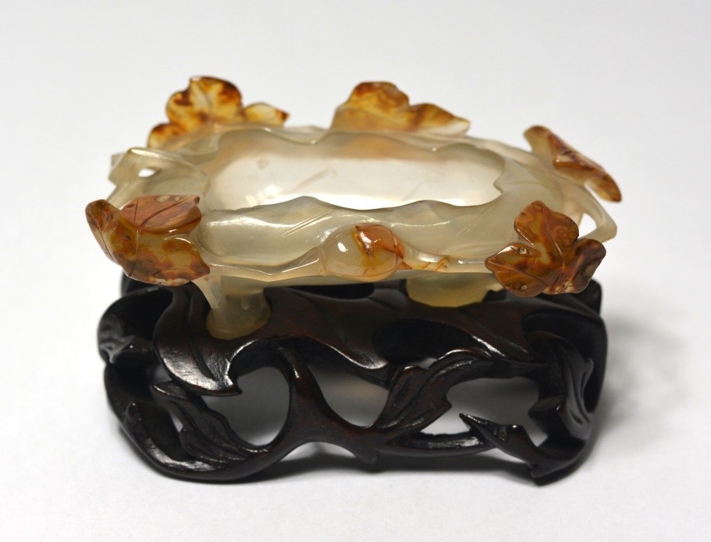Chinese Carved Agate Brushwasher Carnelian Russet (1 of 6)