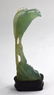 Natural Green Jade Carving Bird W Wood Stand - 2