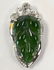 18k White Gold Natural Jadeite Jade Pendant W Diamonds