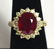 GIA 14k Yellow Gold Ruby Diamond Ring