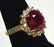 GIA 14k Yellow Gold Ruby Diamond Ring - 2